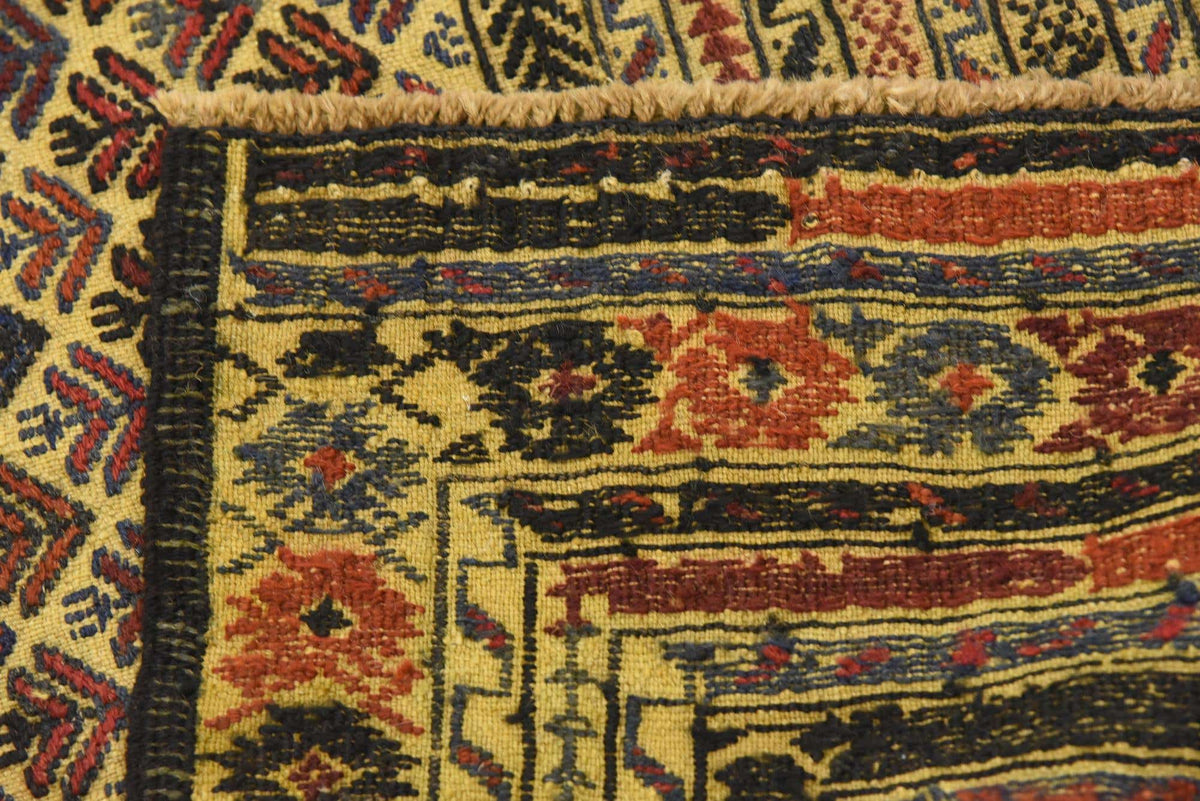 Rechteck Handgeflochten Teppich Kelim Afghan in Gold von Hadorn™ - Lifestyle Image