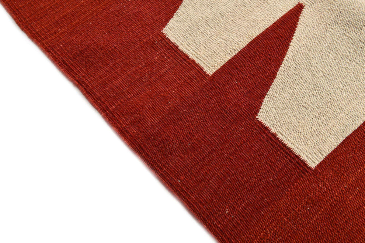 Rechteck Handgeflochten Teppich Kelim Modern in Rot von Hadorn™ - Lifestyle Image