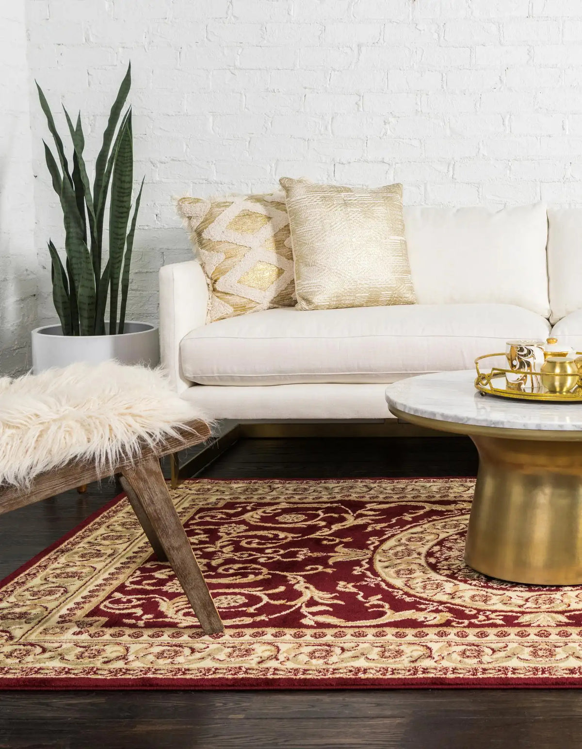Rechteck Teppich Classic Aubusson in Rot von Hadorn™ - Lifestyle Image