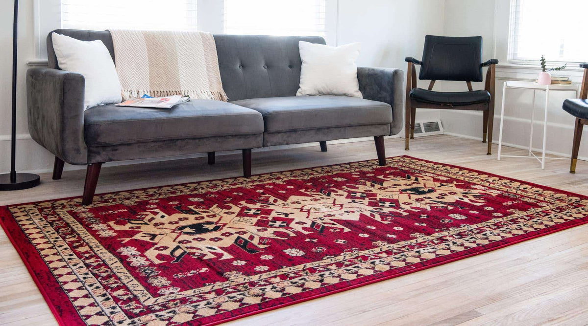 Rechteck Teppich Heriz Design in Rot von Hadorn™ - Lifestyle Image