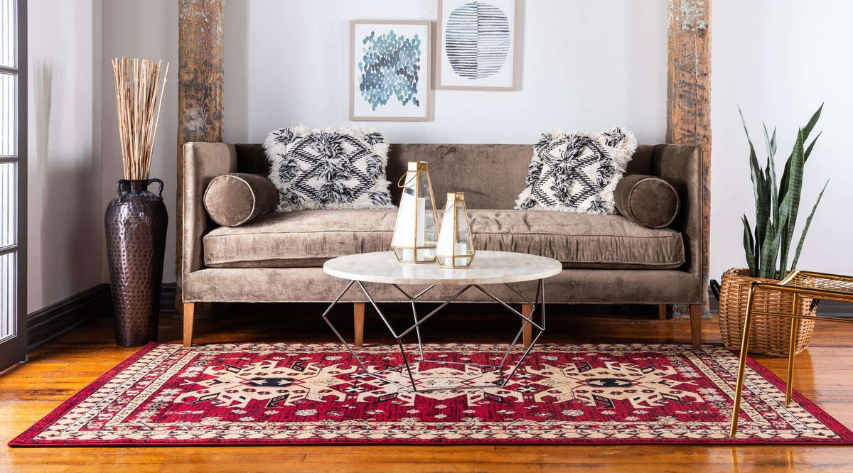 Rechteck Teppich Heriz Design in Rot von Hadorn™ - Lifestyle Image