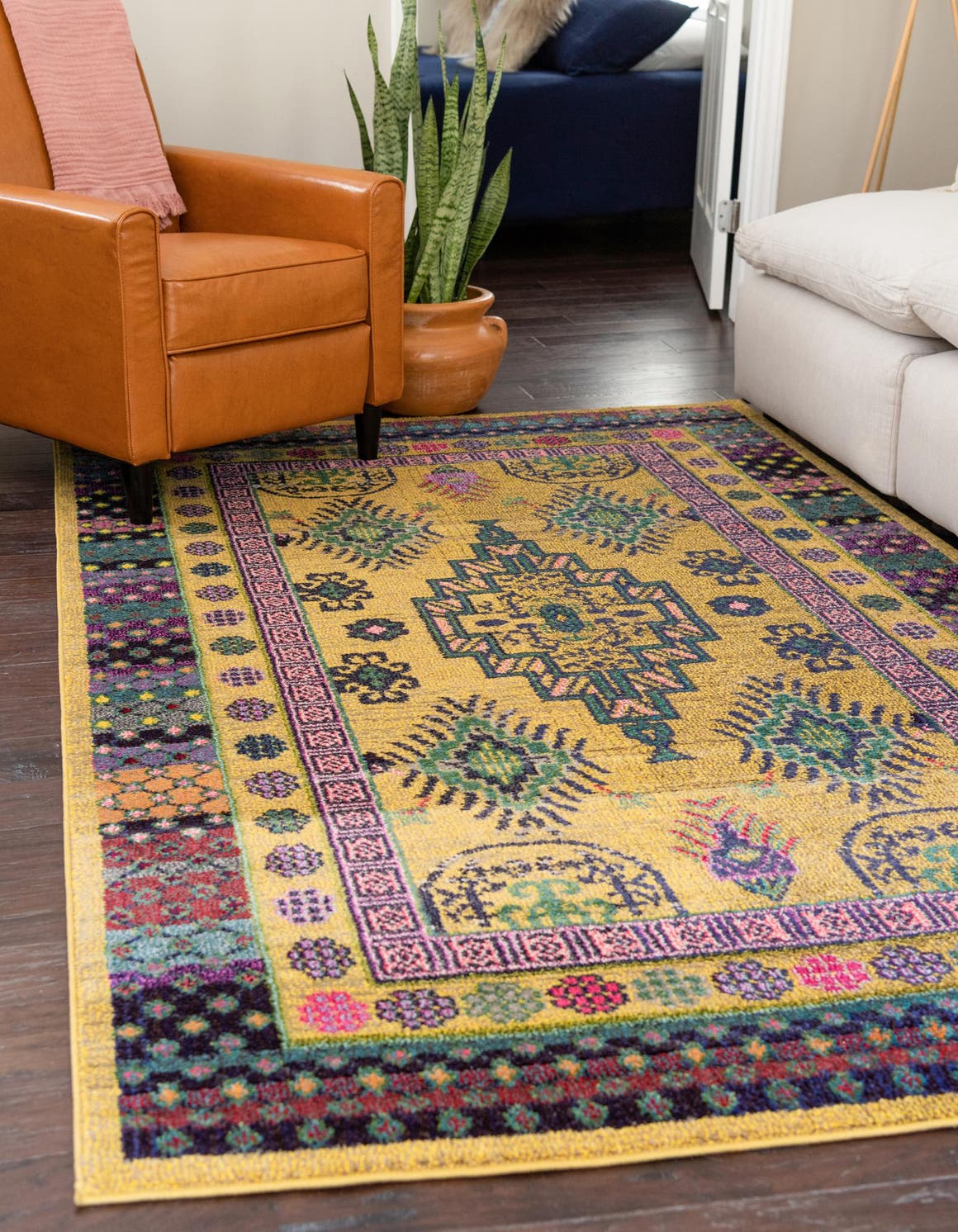 Rechteck Teppich Palazzo in Gold von Hadorn™ - Lifestyle Image