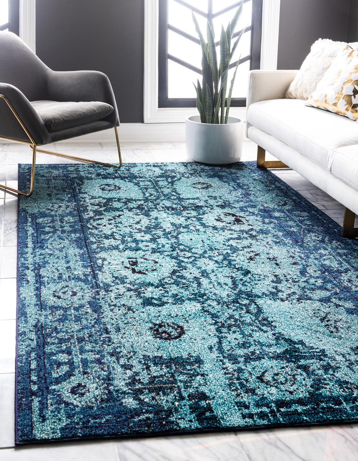 Rechteck Teppich Palazzo in Blau von Hadorn™ - Lifestyle Image