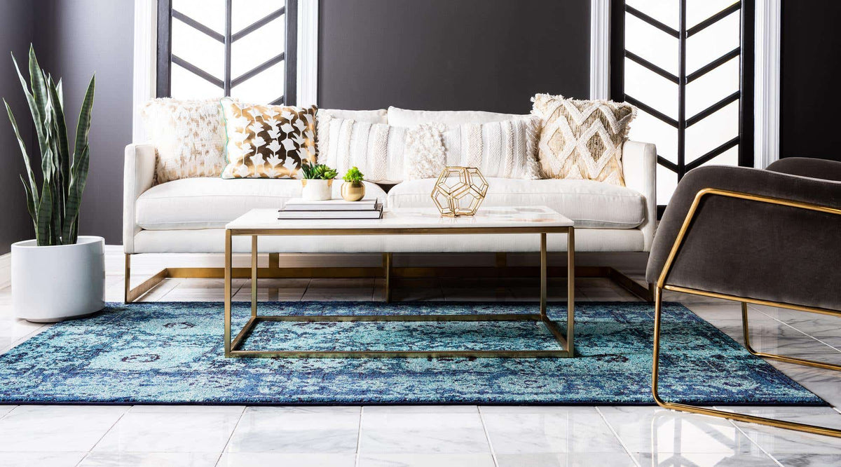 Rechteck Teppich Palazzo in Blau von Hadorn™ - Lifestyle Image