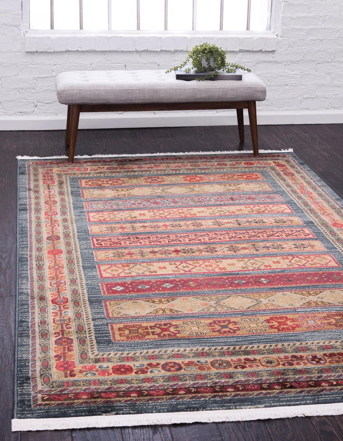 Rechteck Teppich Kashkuli Gabbeh in Blau von Hadorn™ - Lifestyle Image