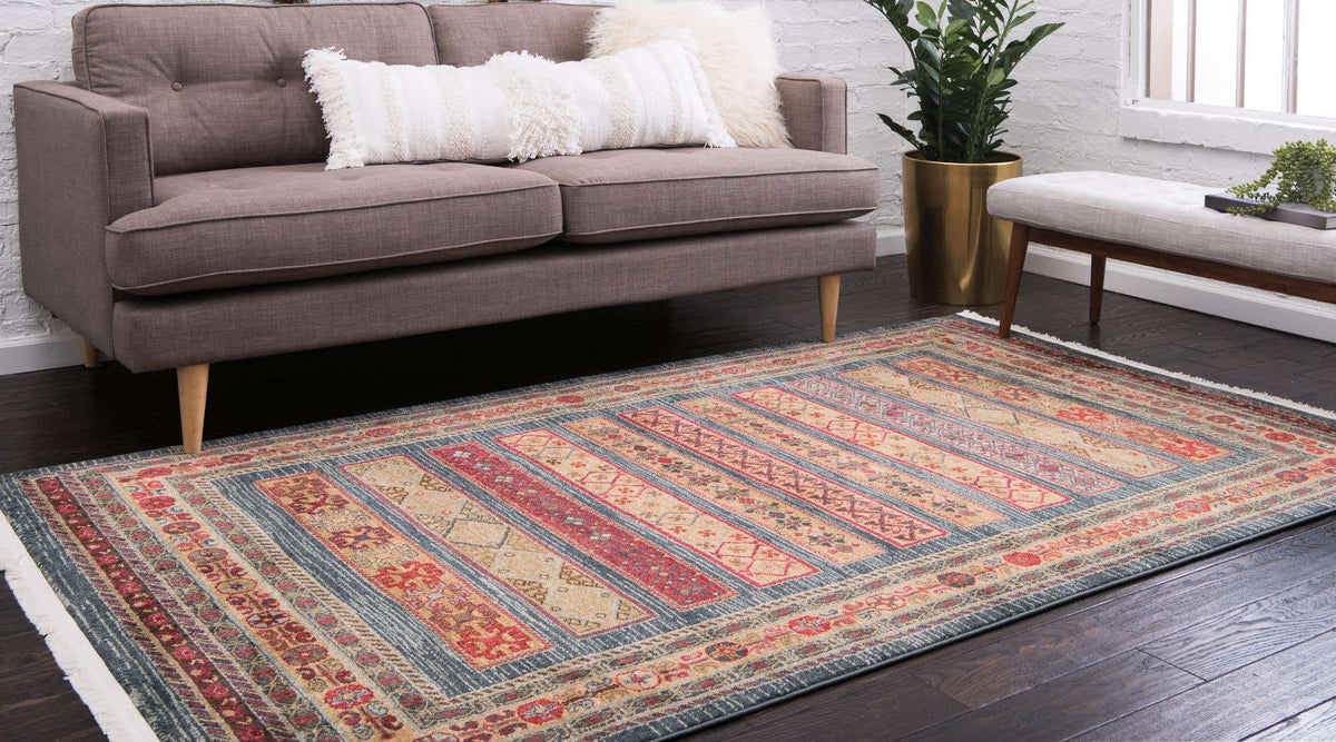 Rechteck Teppich Kashkuli Gabbeh in Blau von Hadorn™ - Lifestyle Image
