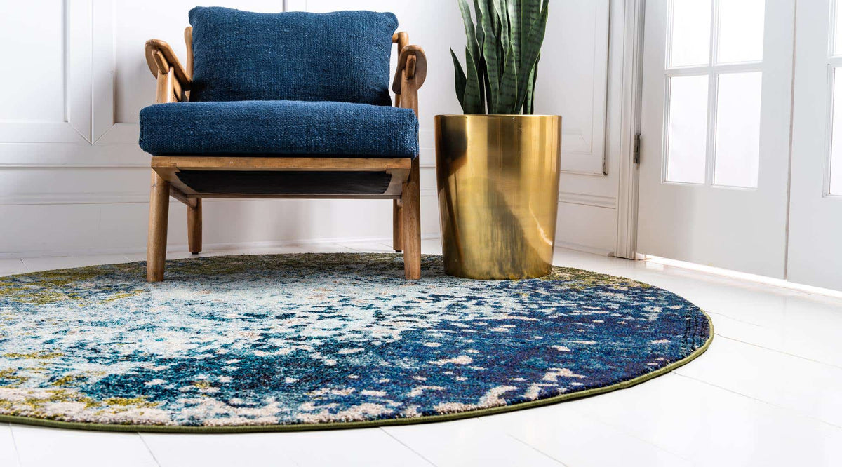 Rund Teppich Casablanca in Blau von Hadorn™ - Lifestyle Image