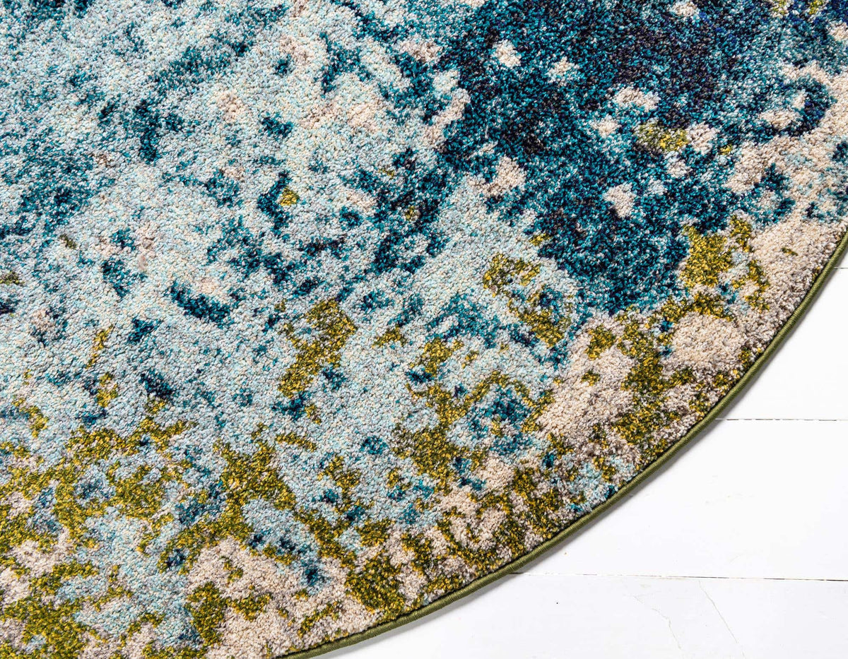 Rund Teppich Casablanca in Blau von Hadorn™ - Lifestyle Image