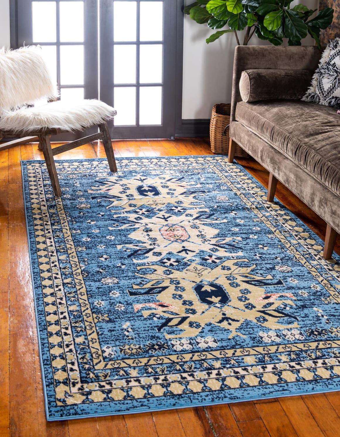 Rechteck Teppich Heriz Design in Hellblau von Hadorn™ - Lifestyle Image