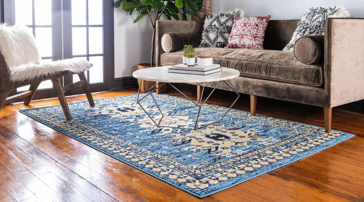 Rechteck Teppich Heriz Design in Hellblau von Hadorn™ - Lifestyle Image