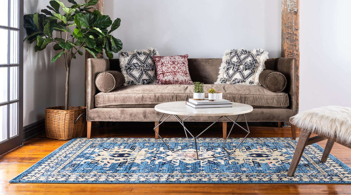 Rechteck Teppich Heriz Design in Hellblau von Hadorn™ - Lifestyle Image