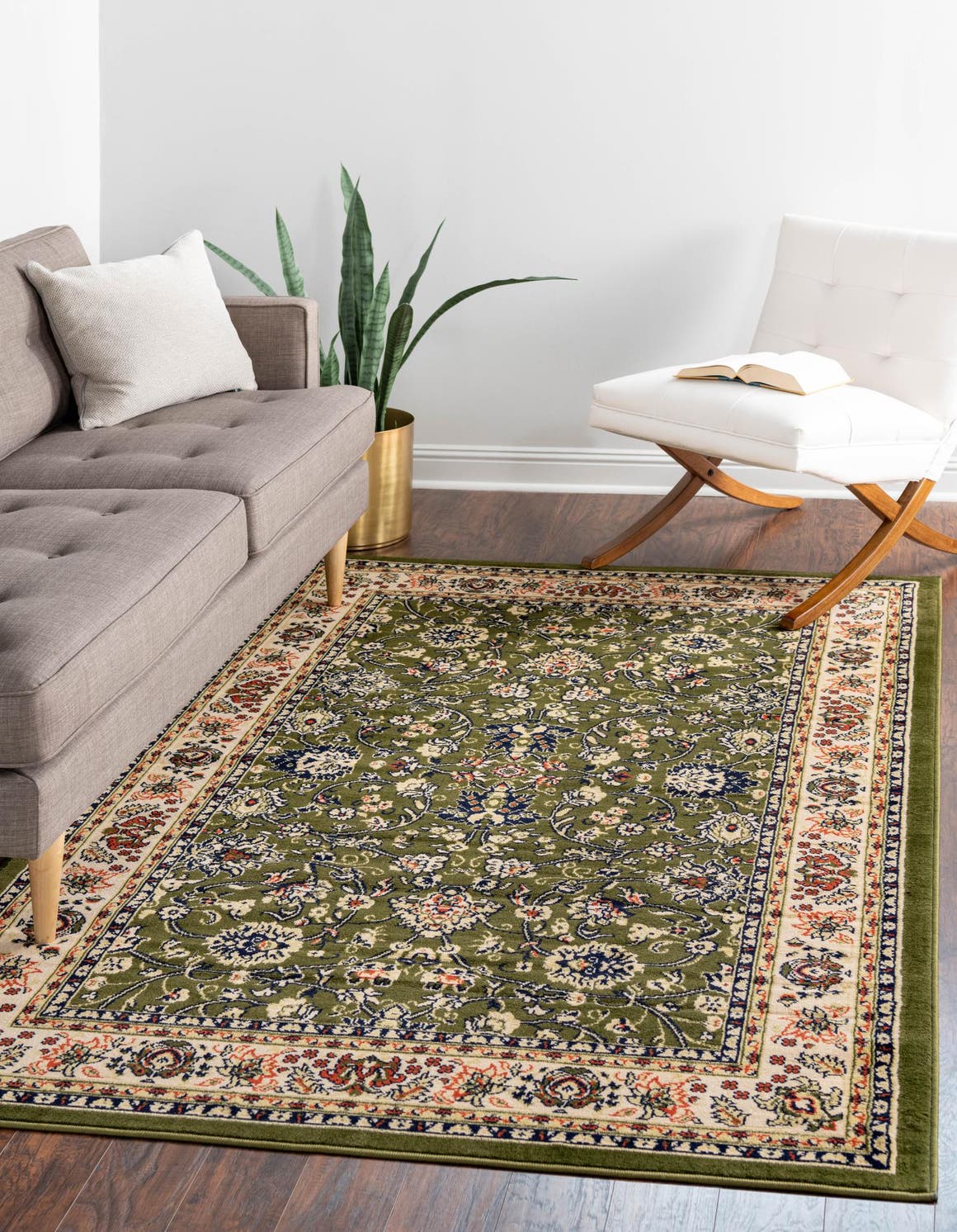 Rechteck Teppich Kashan Design in Grün von Hadorn™ - Lifestyle Image