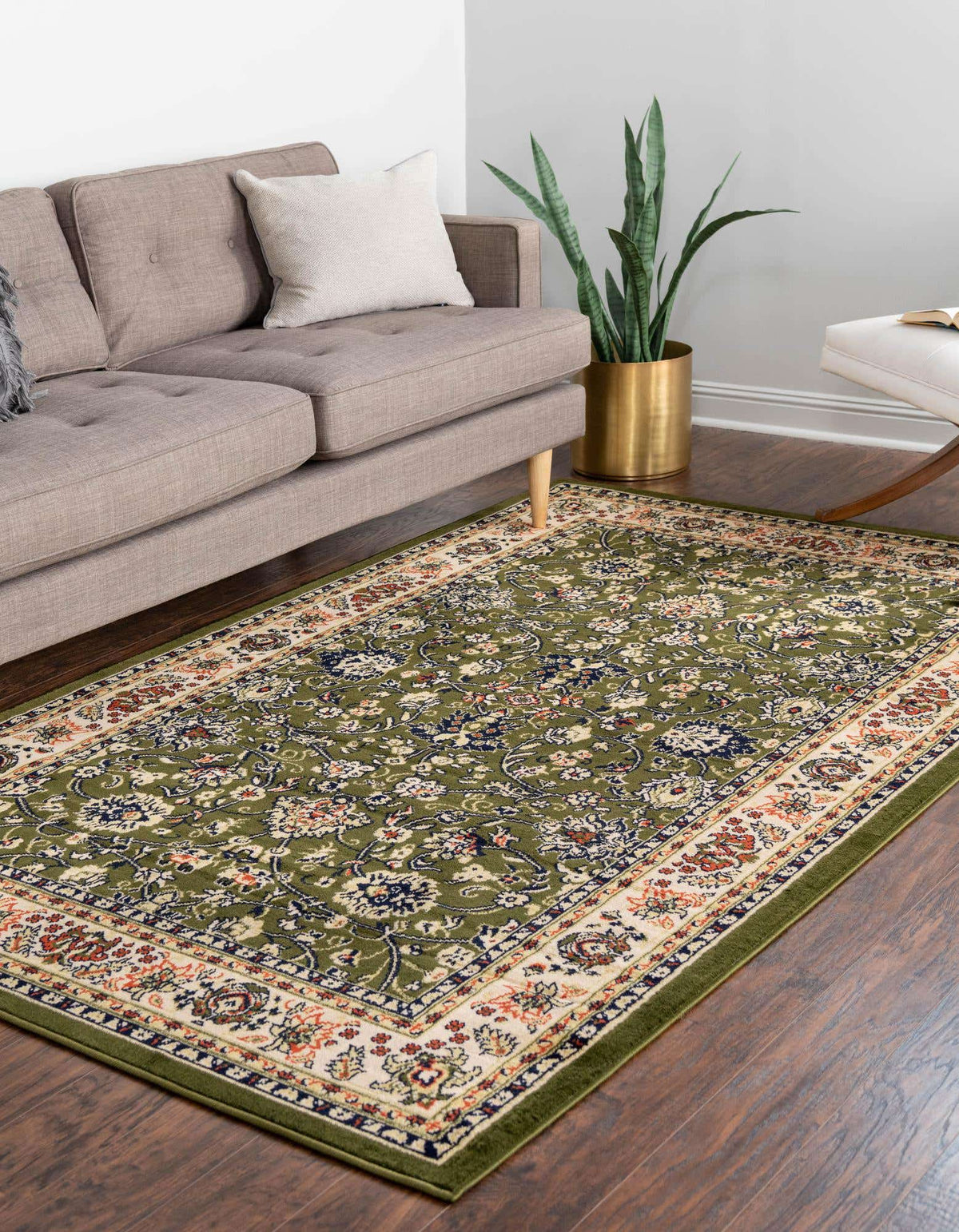 Rechteck Teppich Kashan Design in Grün von Hadorn™ - Lifestyle Image