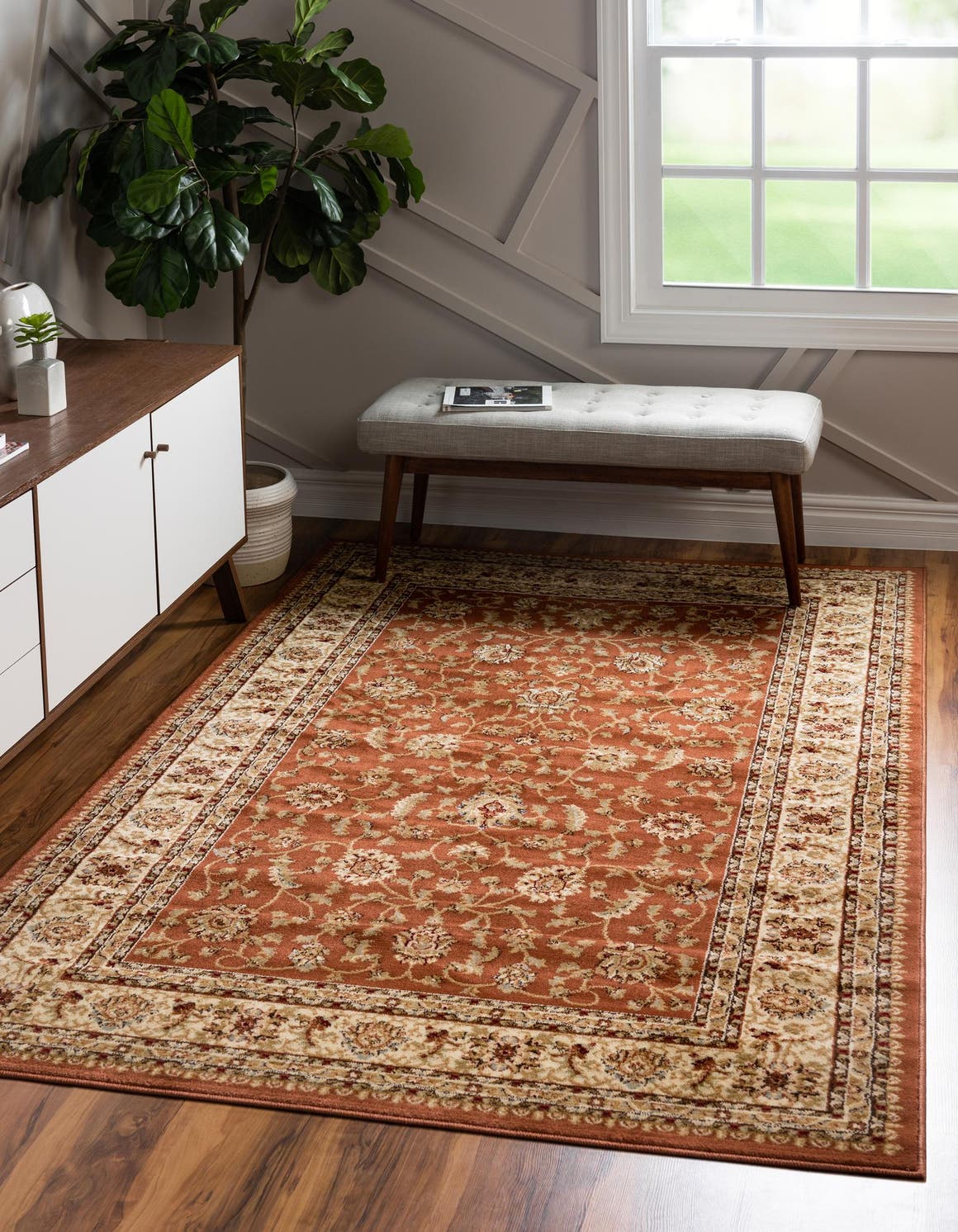 Rechteck Teppich Classic Agra in Ziegelrotes helles Rosa von Hadorn™ - Lifestyle Image