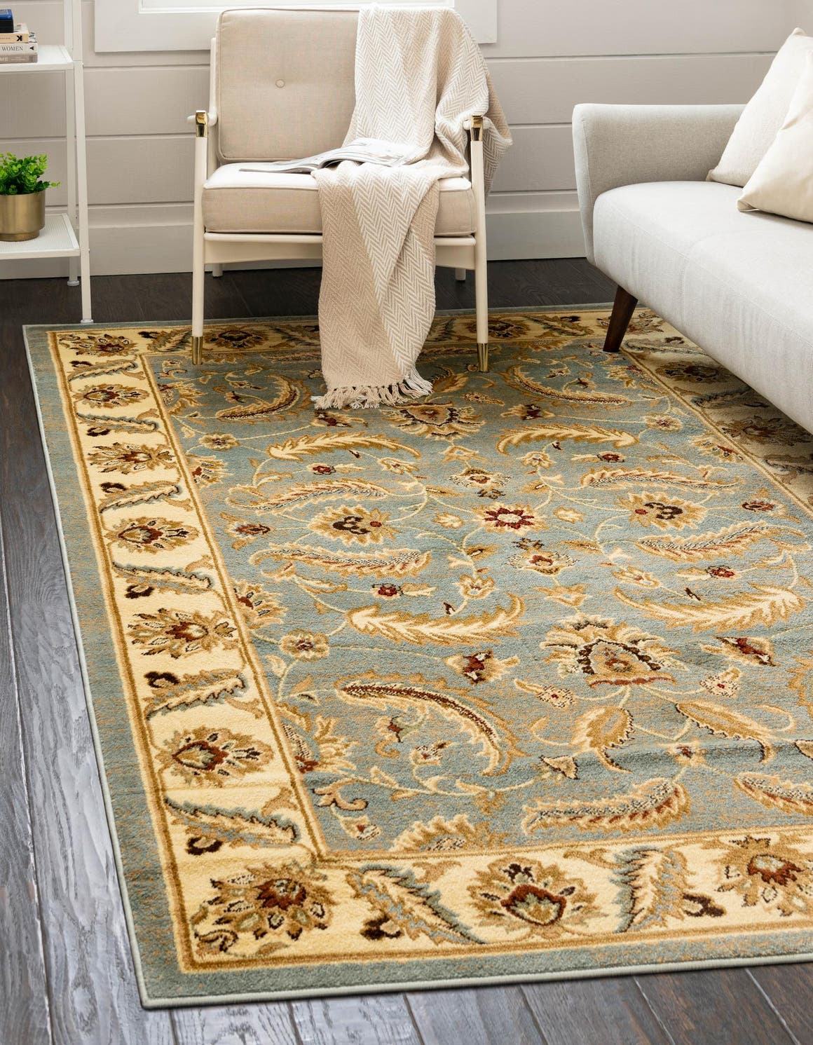 Rechteck Teppich Classic Agra in Hellblau von Hadorn™ - Lifestyle Image