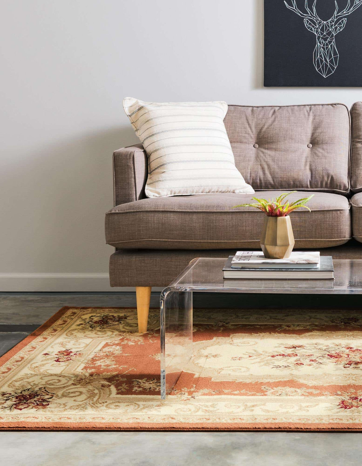 Rechteck Teppich Classic Aubusson in Ziegelrot von Hadorn™ - Lifestyle Image
