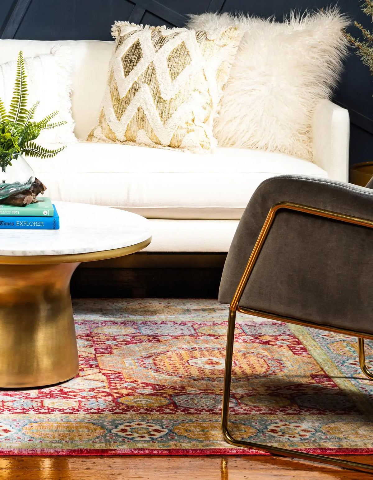 Rechteck Teppich Aqua in Beige von Hadorn™ - Lifestyle Image