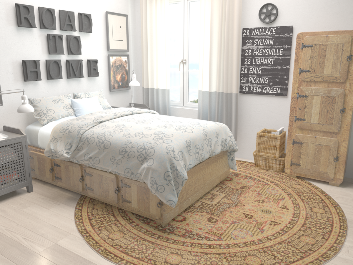 Rund Teppich Mamluk in Braun von Hadorn™ - Lifestyle Image