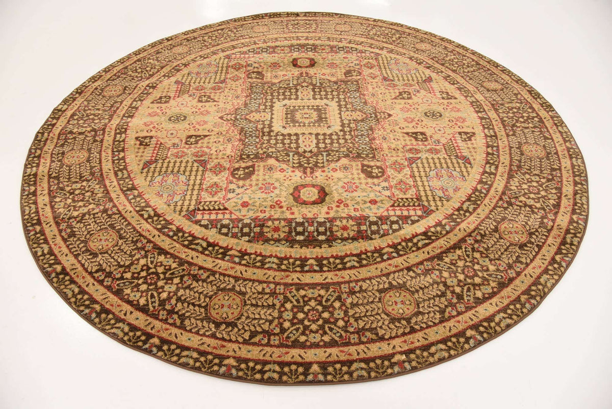 Rund Teppich Mamluk in Braun von Hadorn™ - Lifestyle Image