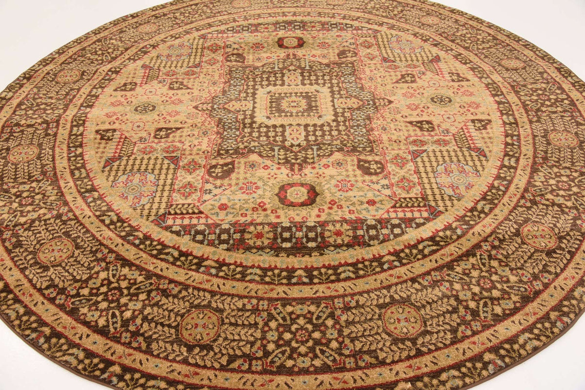 Rund Teppich Mamluk in Braun von Hadorn™ - Lifestyle Image