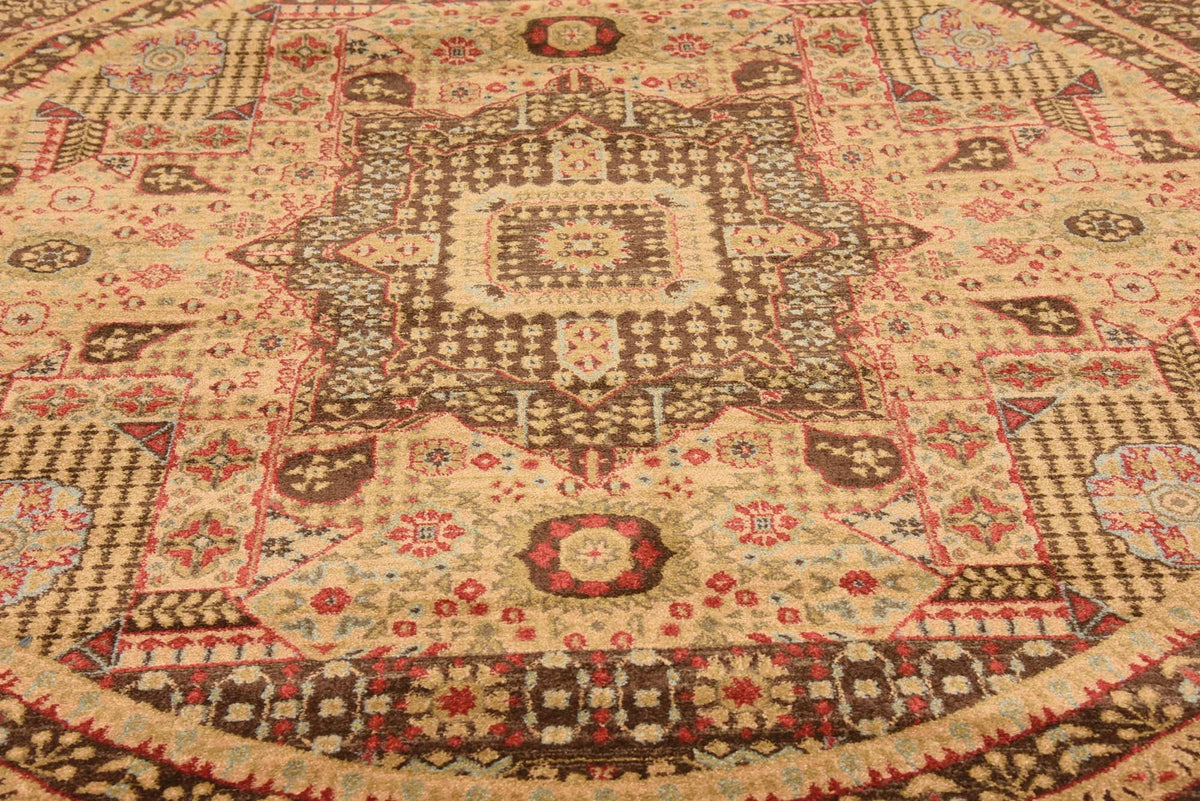 Rund Teppich Mamluk in Braun von Hadorn™ - Lifestyle Image