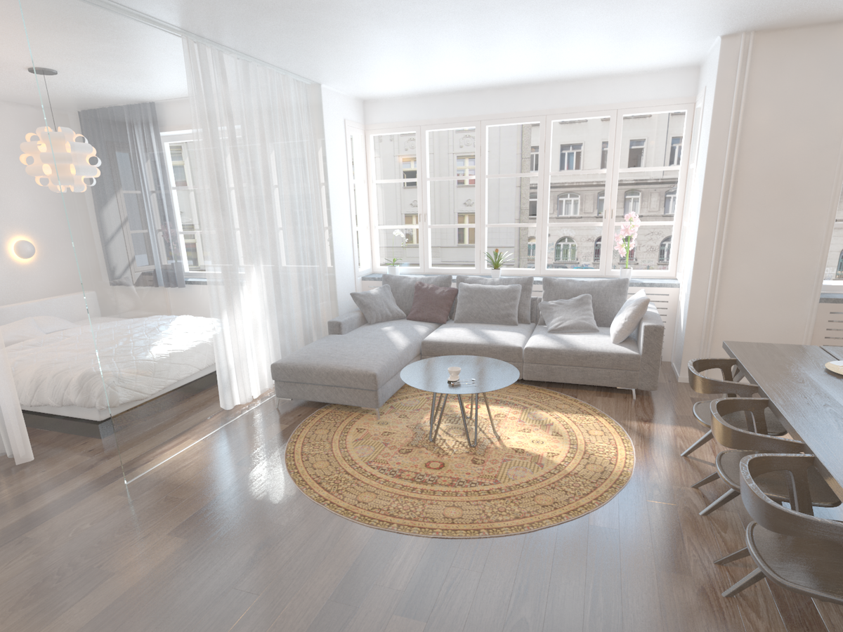 Rund Teppich Mamluk in Braun von Hadorn™ - Lifestyle Image