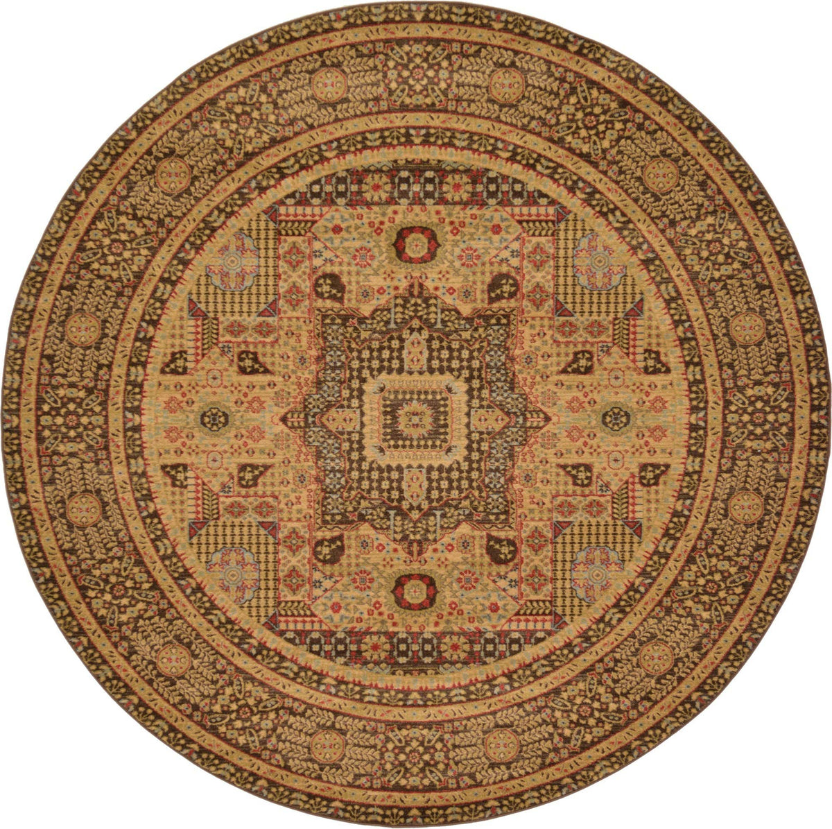 Rund Teppich Mamluk in Braun von Hadorn™ - Lifestyle Image