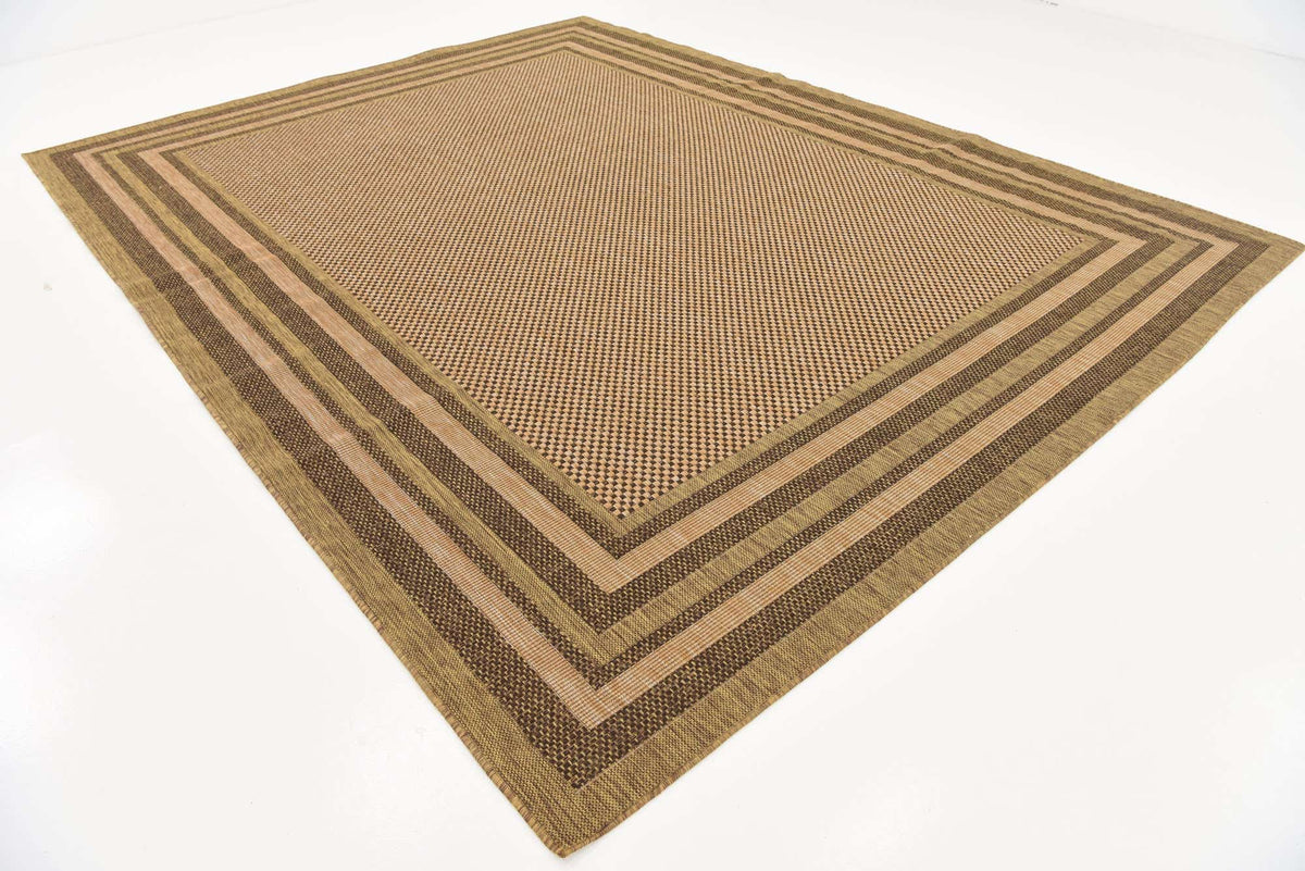Rechteck Outdoor Teppich Outdoor Border in Hellbraun von Hadorn™ - Lifestyle Image
