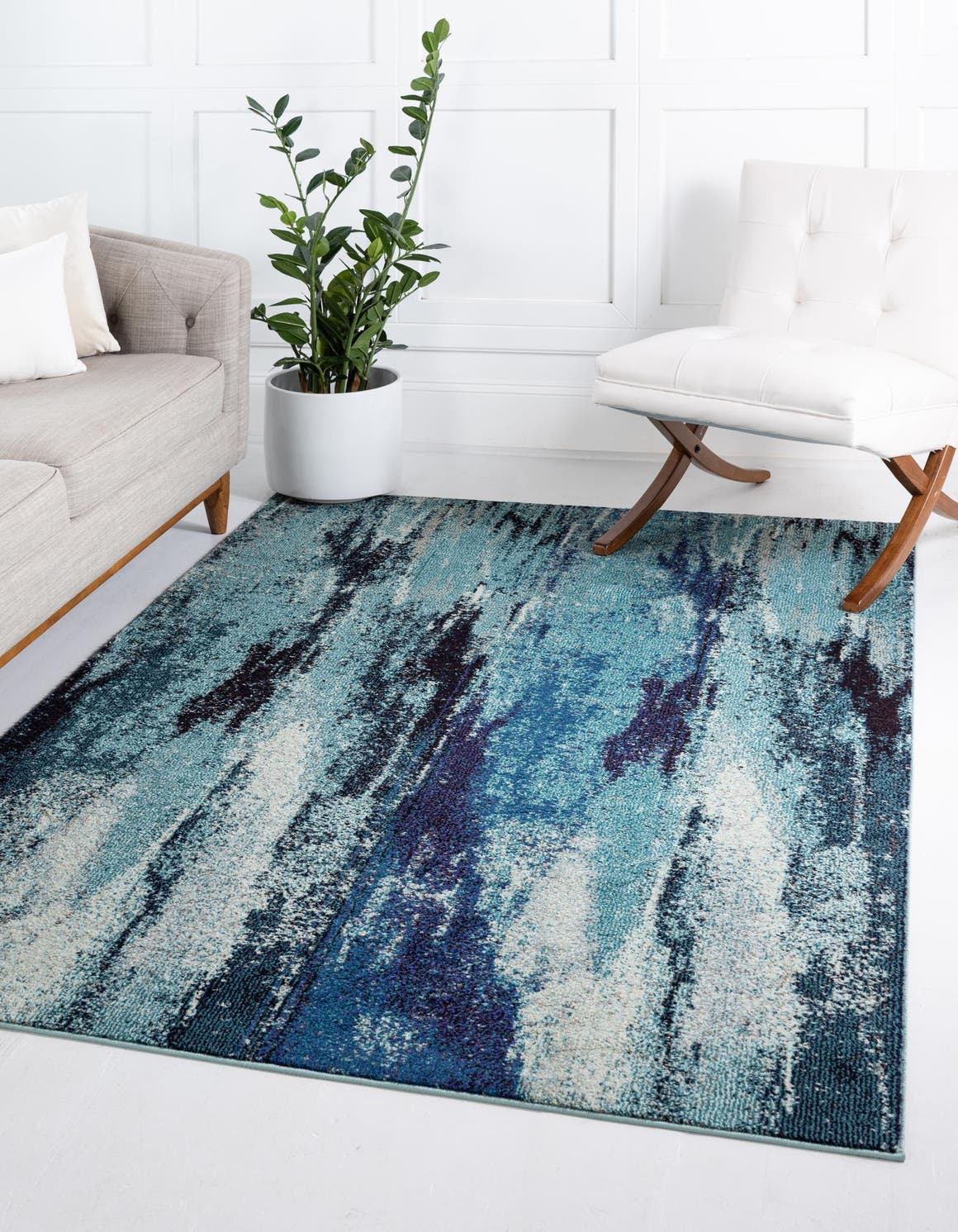 Rechteck Teppich Barcelona in Blau von Hadorn™ - Lifestyle Image