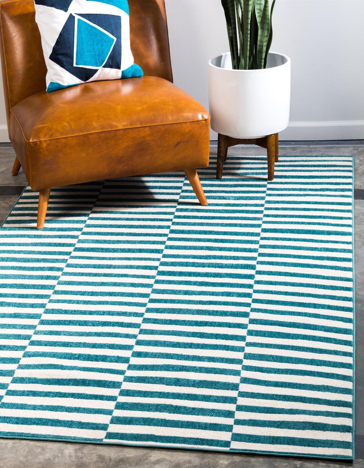 Rechteck Teppich Tribeca in Türkis von Hadorn™ - Lifestyle Image