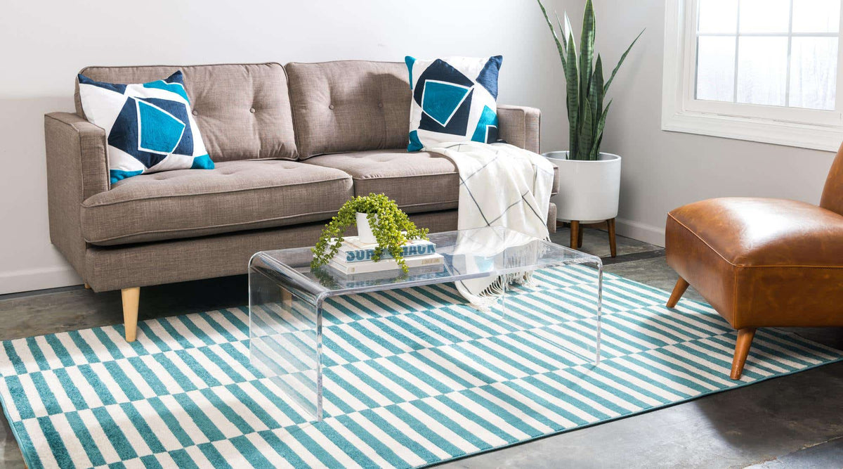 Rechteck Teppich Tribeca in Türkis von Hadorn™ - Lifestyle Image