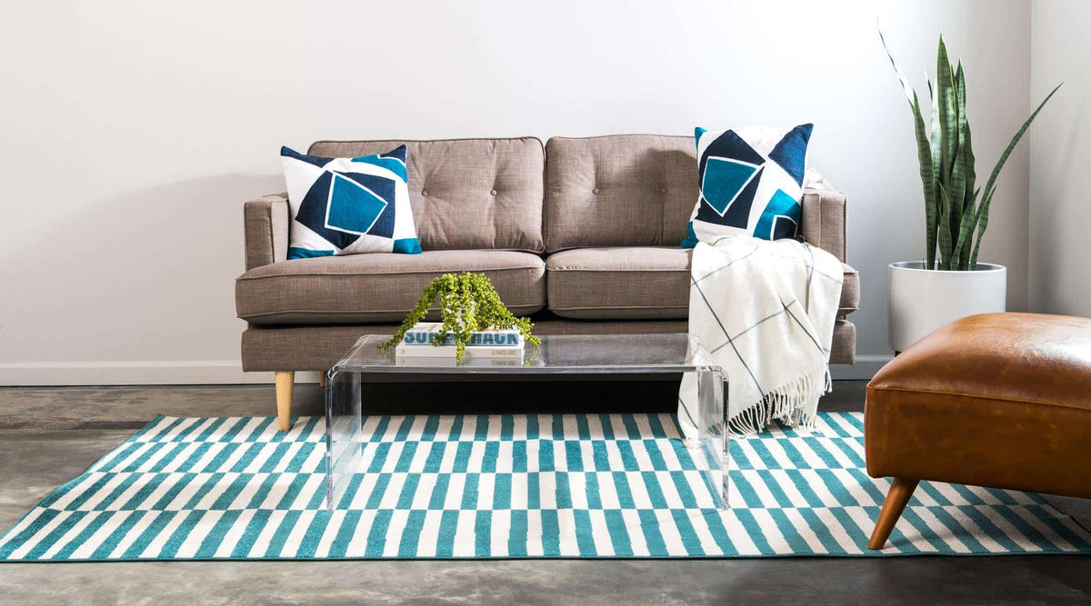 Rechteck Teppich Tribeca in Türkis von Hadorn™ - Lifestyle Image