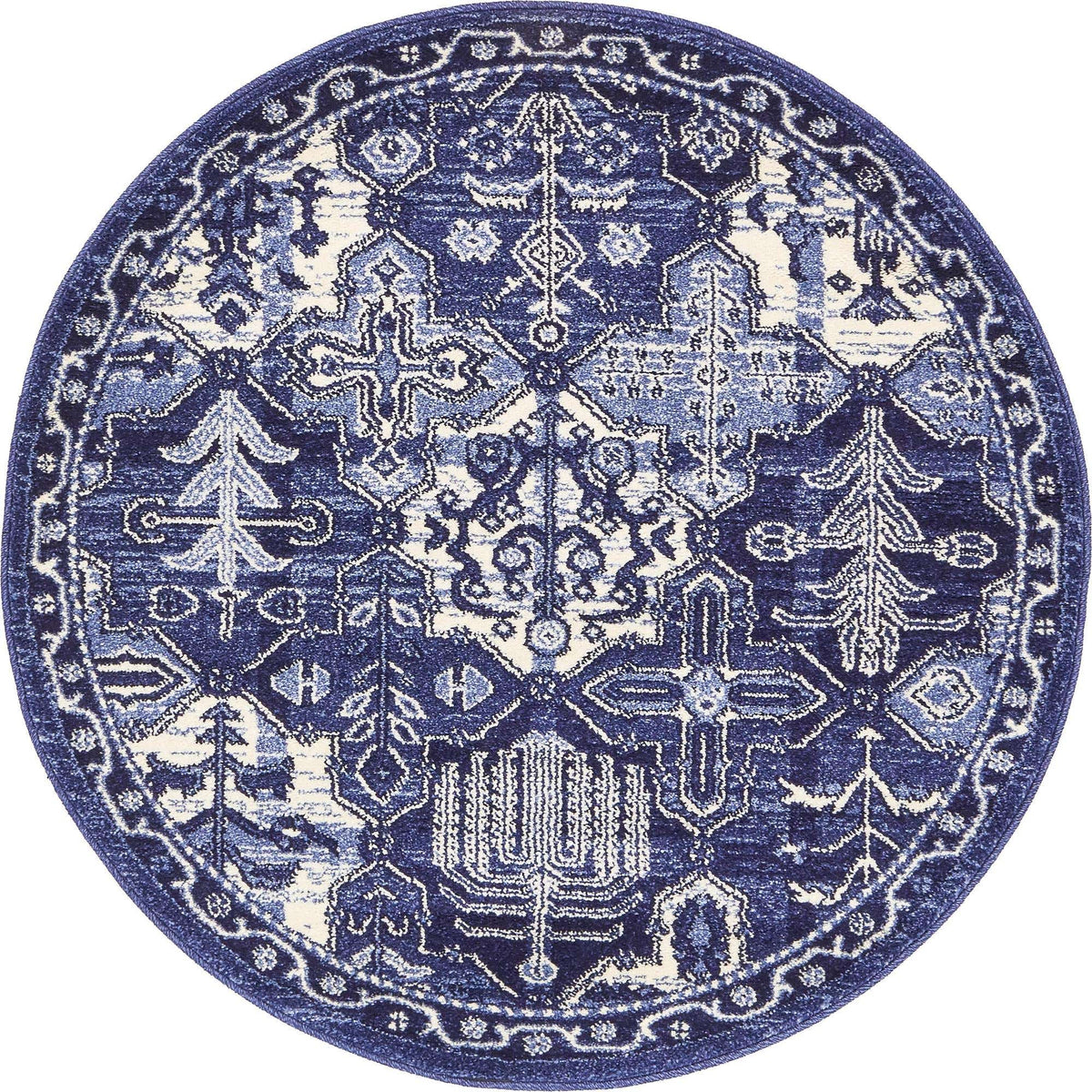 Rund Teppich Vista in Blau von Hadorn™ - Lifestyle Image