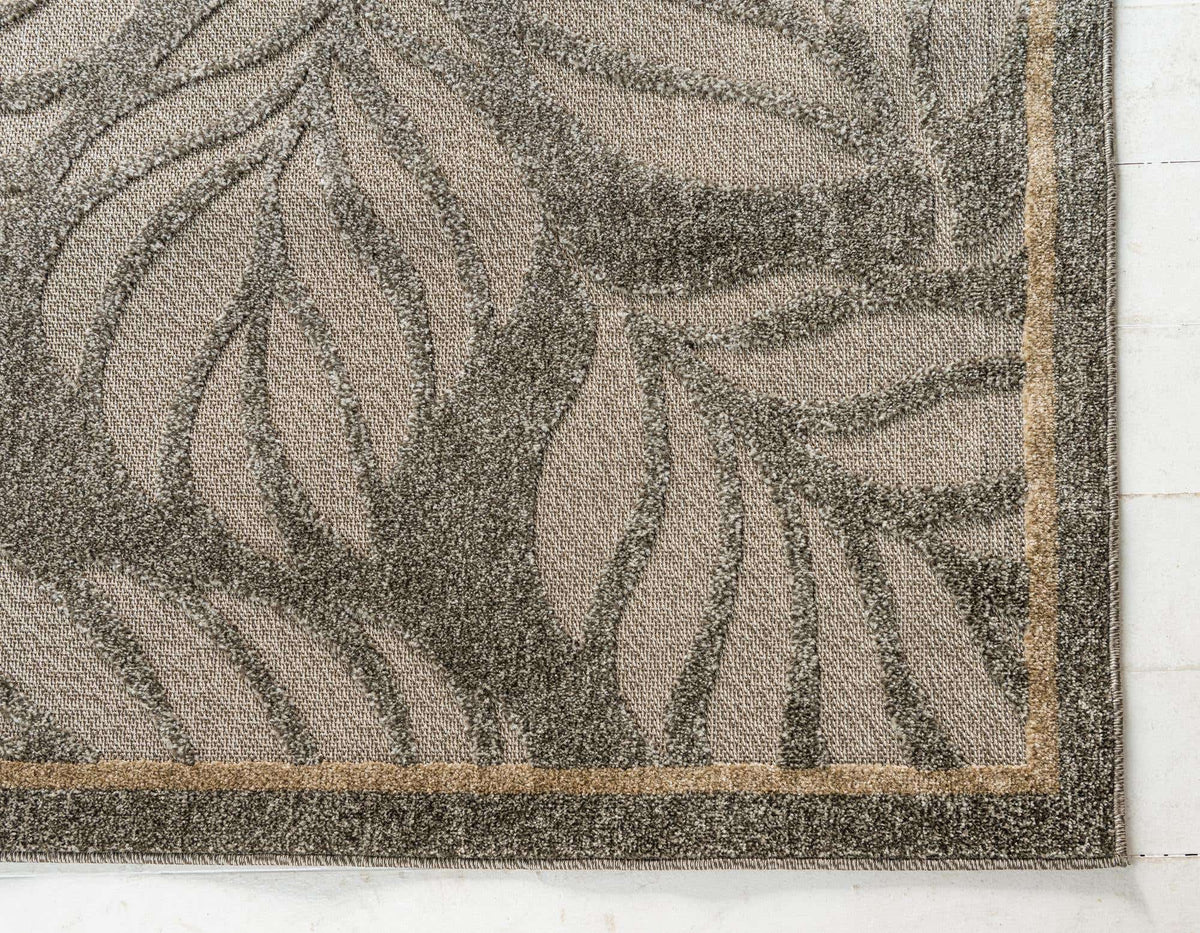 Rechteck Outdoor Teppich Outdoor Botanical in Grau von Hadorn™ - Lifestyle Image