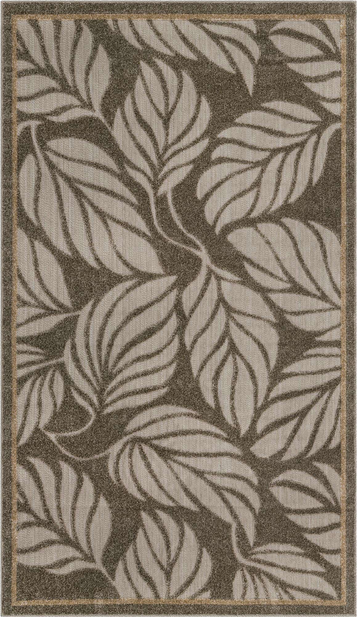 Rechteck Outdoor Teppich Outdoor Botanical in Grau von Hadorn™ - Lifestyle Image