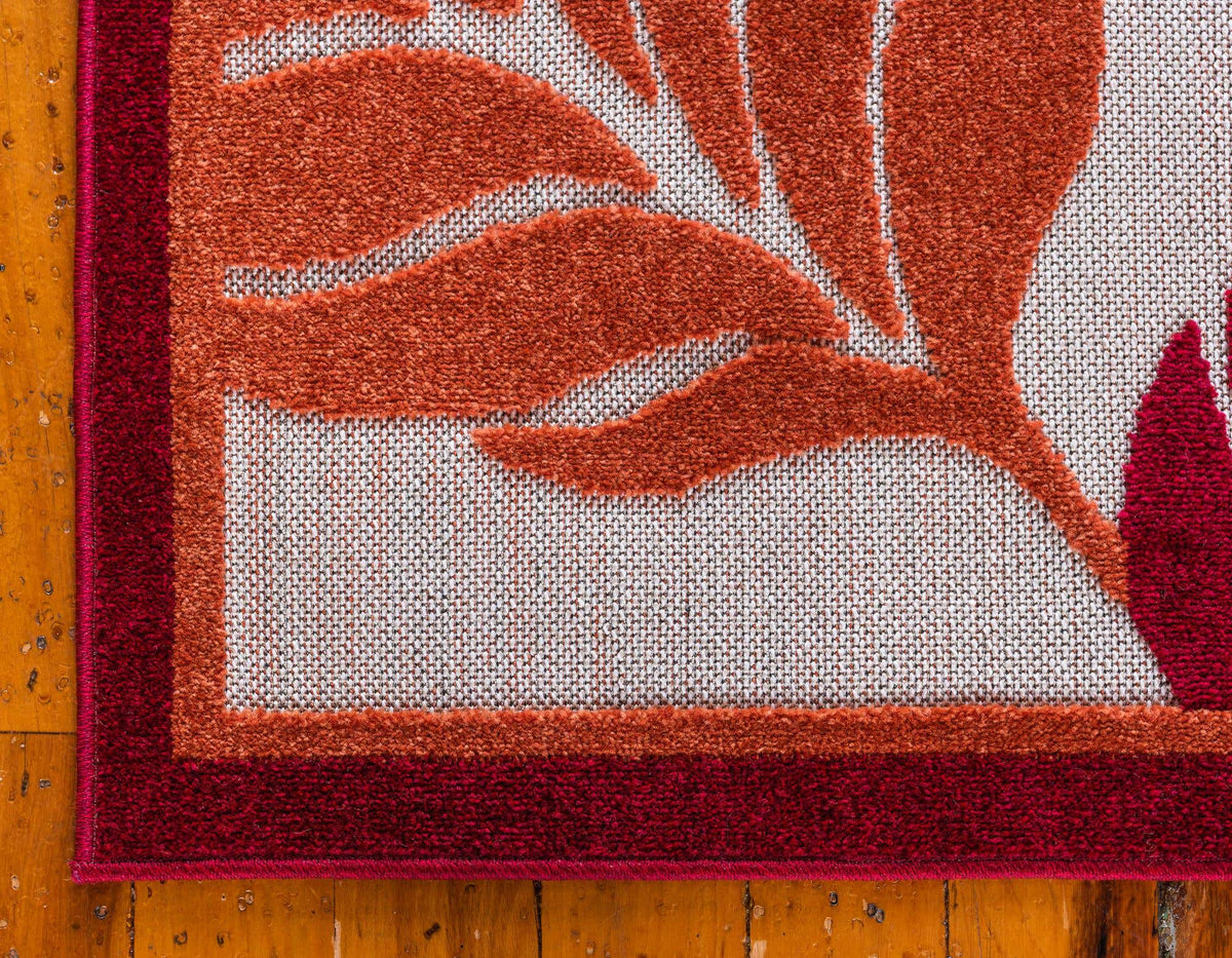Rechteck Outdoor Teppich Outdoor Botanical in Rot von Hadorn™ - Lifestyle Image