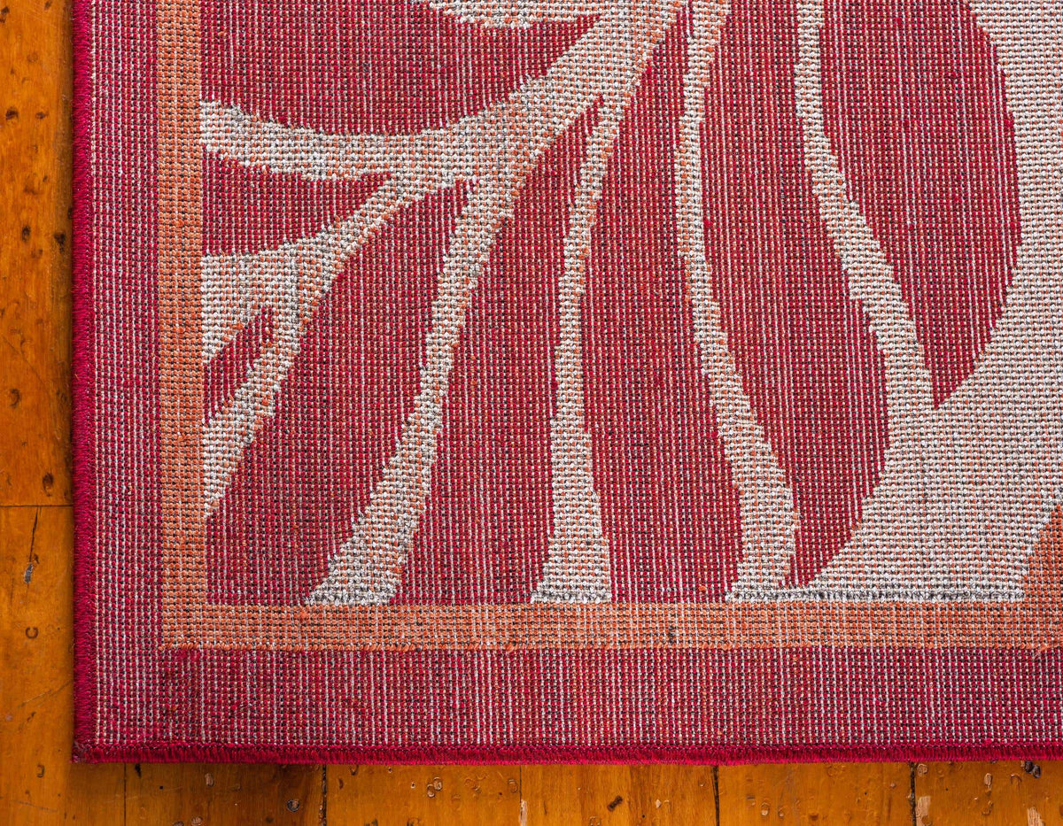 Rechteck Outdoor Teppich Outdoor Botanical in Rot von Hadorn™ - Lifestyle Image