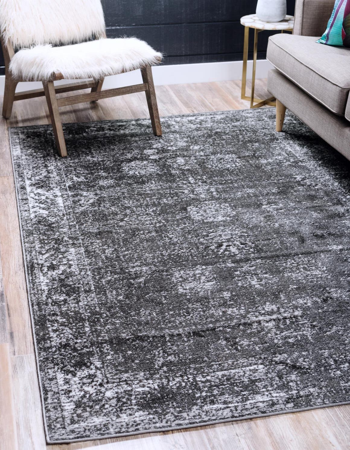 Rechteck Teppich Monaco in Dunkelgrau von Hadorn™ - Lifestyle Image