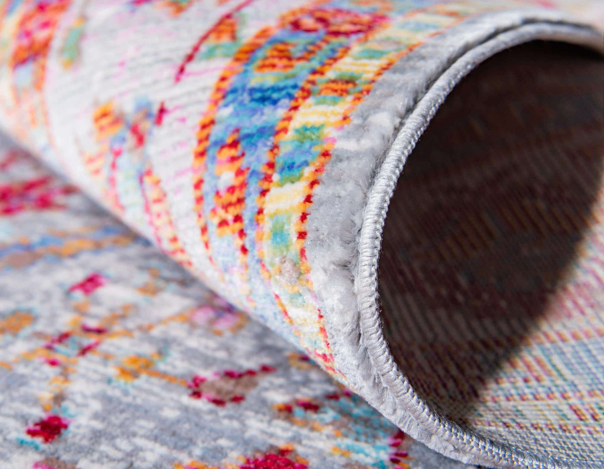 Rund Teppich Aqua in Grau von Hadorn™ - Lifestyle Image