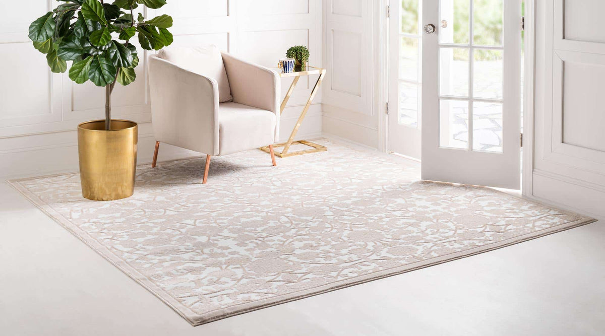 Quadratisch Teppich Himalaya in Weiss von Hadorn™ - Lifestyle Image