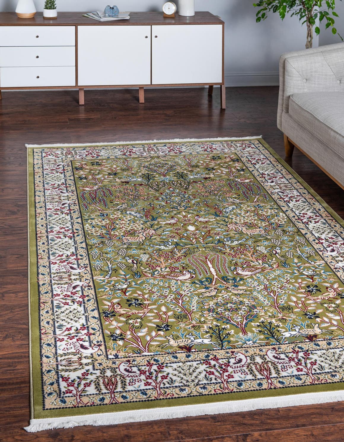 Rechteck Teppich Nain Design in Grün von Hadorn™ - Lifestyle Image