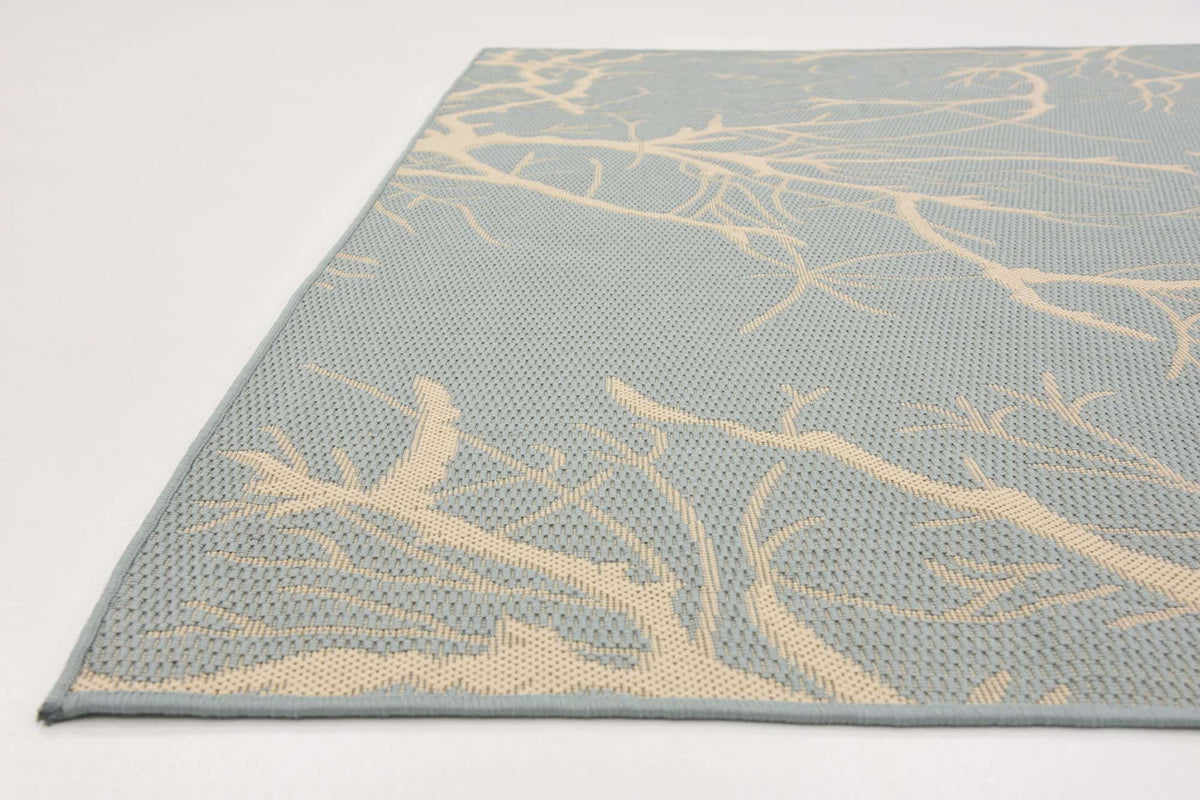 Rechteck Outdoor Teppich Outdoor Botanical in Hellblau von Hadorn™ - Lifestyle Image