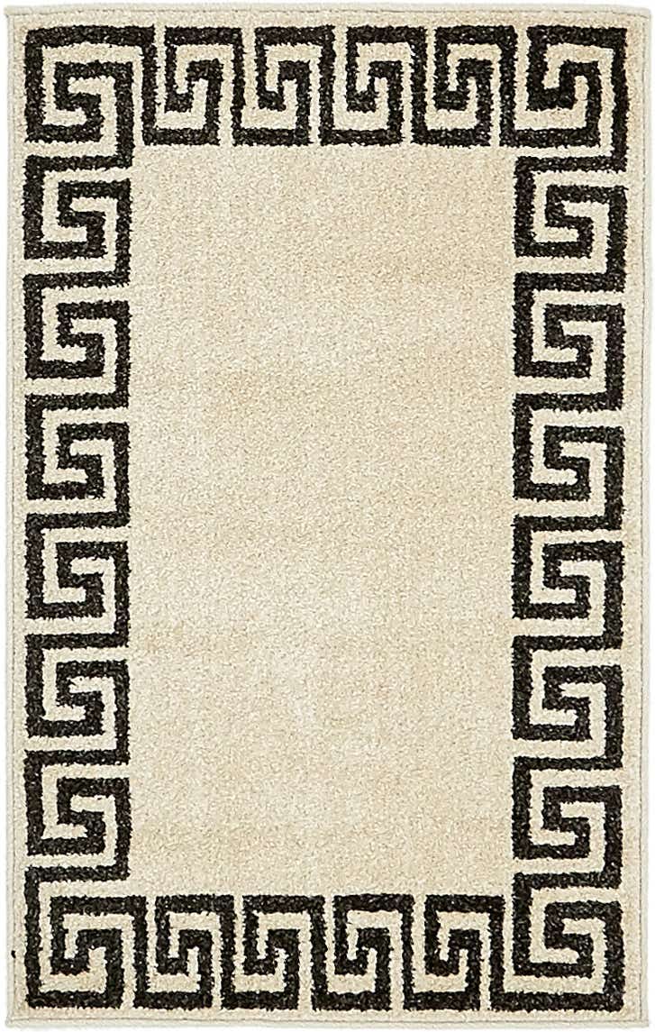 Rechteck Teppich Greek Key in Beige von Hadorn™ - Lifestyle Image