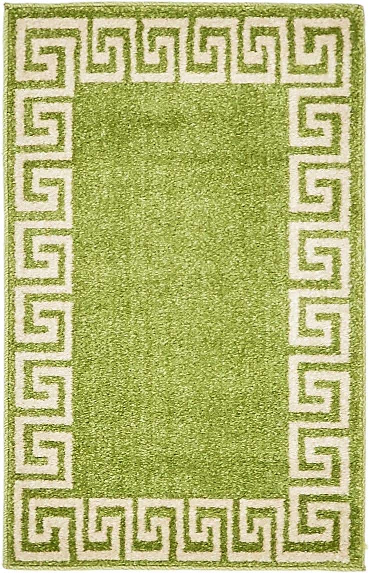 Rechteck Teppich Greek Key in Hellgrün von Hadorn™ - Lifestyle Image