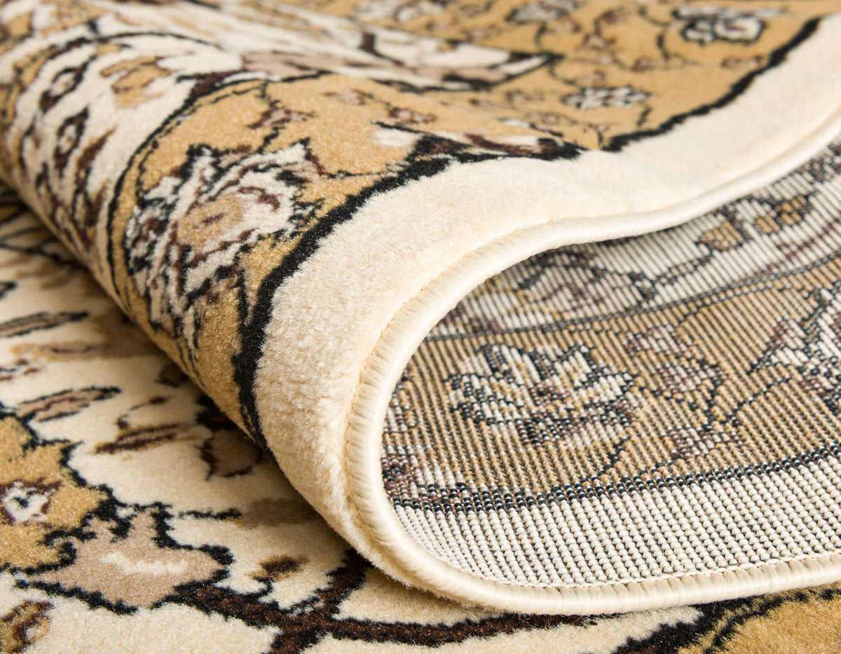 Rund Teppich Isfahan Design in Beige von Hadorn™ - Lifestyle Image