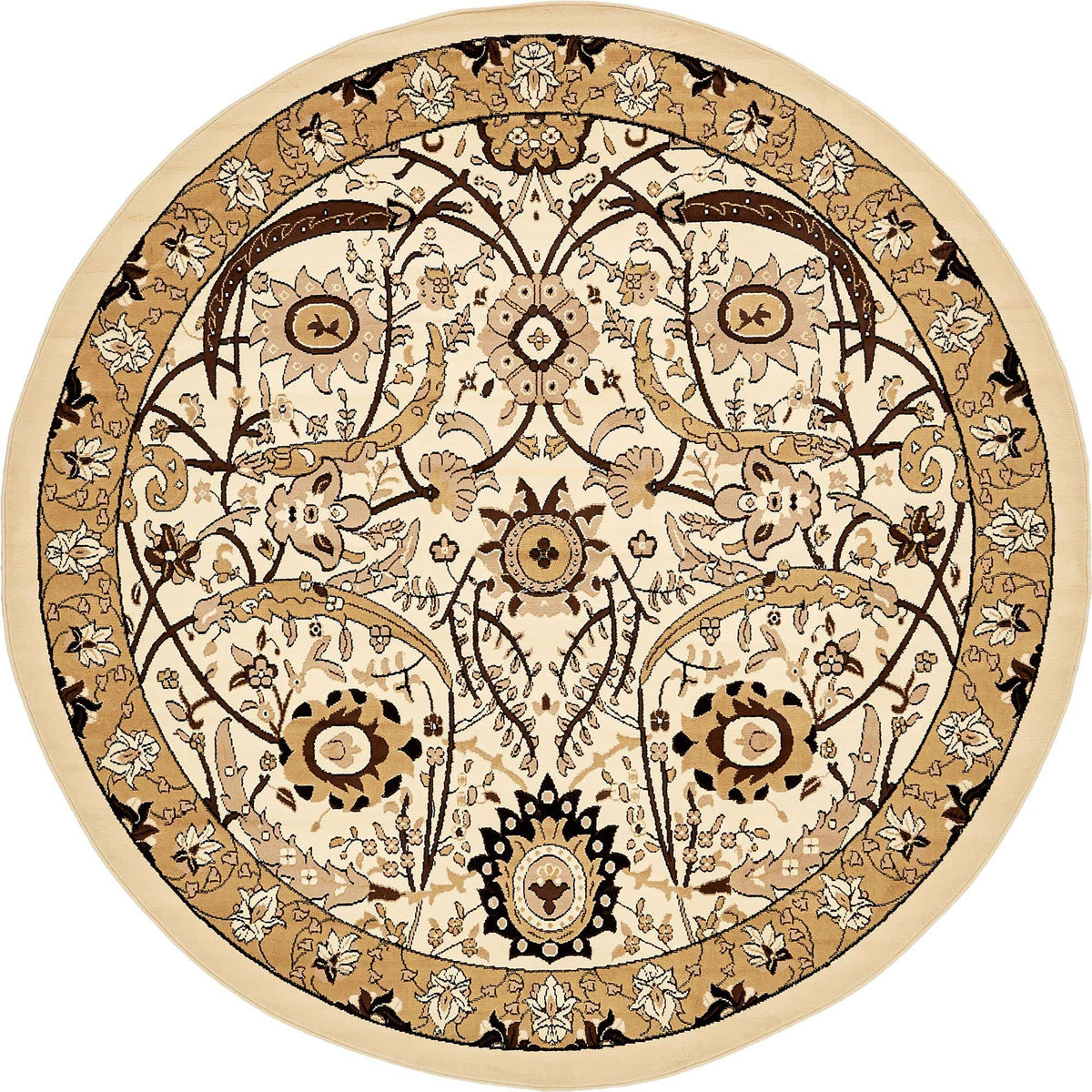 Rund Teppich Isfahan Design in Beige von Hadorn™ - Lifestyle Image