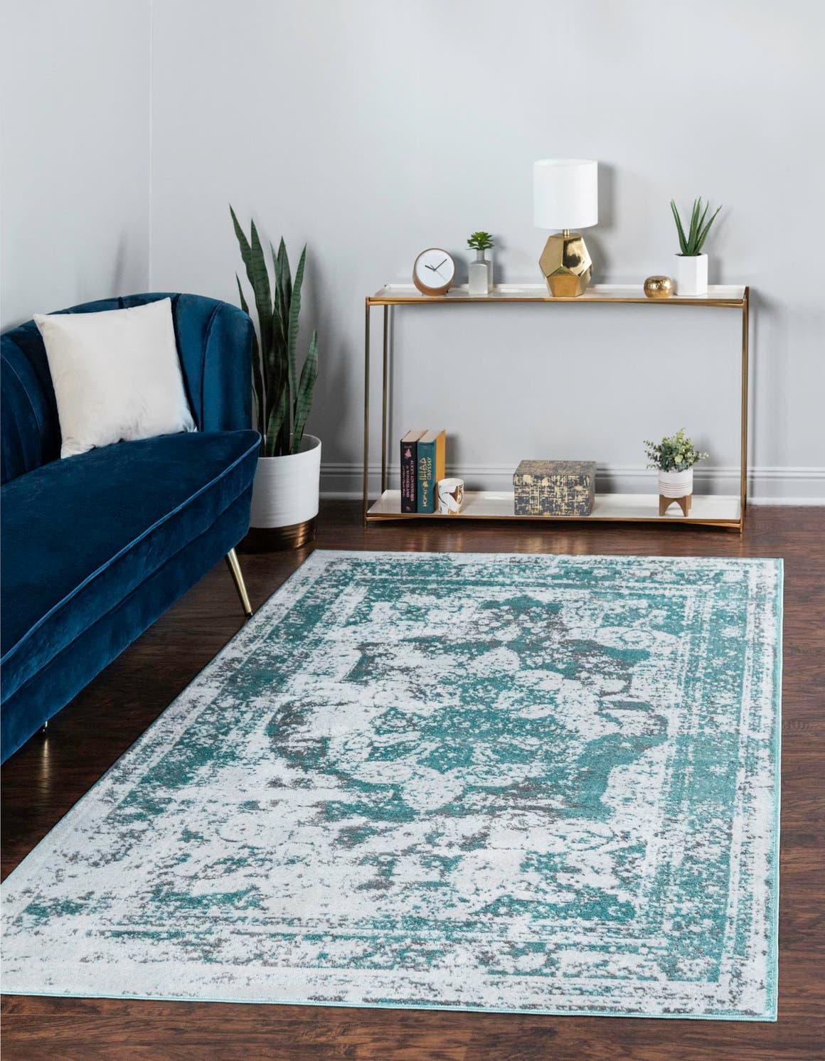 Rechteck Teppich Monaco in Türkis von Hadorn™ - Lifestyle Image