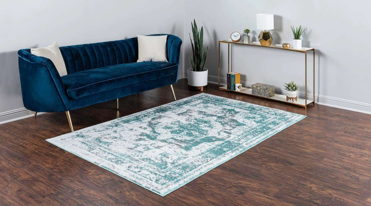 Rechteck Teppich Monaco in Türkis von Hadorn™ - Lifestyle Image