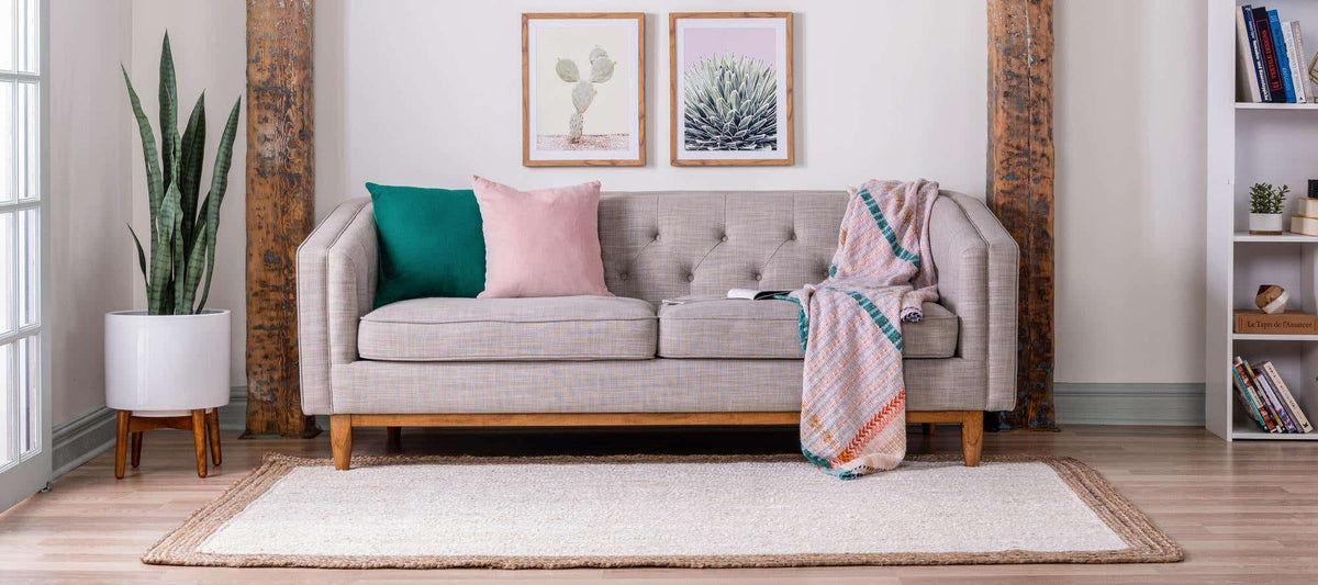 Rechteck Teppich Braided Jute in Weiss von Hadorn™ - Lifestyle Image