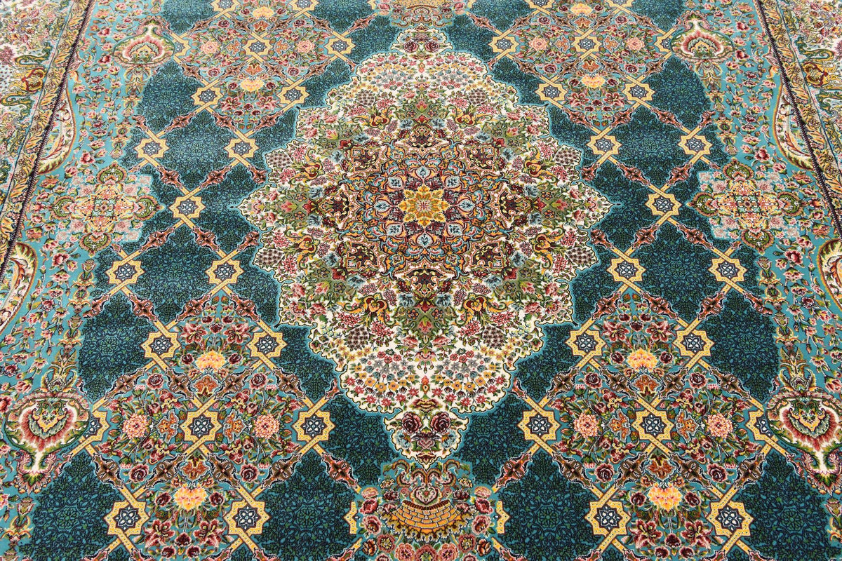 Rechteck Teppich Dynasty in Türkis von Hadorn™ - Lifestyle Image